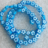 Millefiori Flower Beads 5-6mm, 1 strand, approx 56-58 flowers.