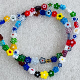 Millefiori Flower Beads 5-6mm, 1 strand, approx 56-58 flowers.